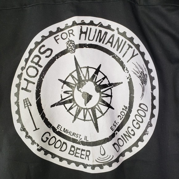 Dickies Work Shirt Women's M Black Short Sleeve Hops For Humanity Button Front - Picture 5 of 6